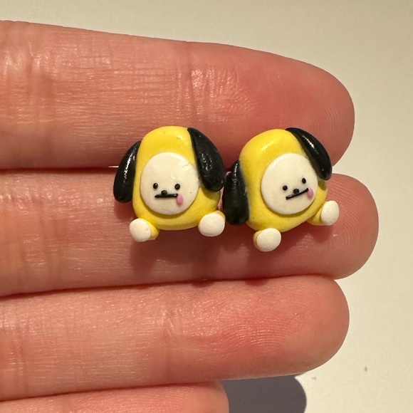 BTS BT21 Character Chimmy Jimin Kpop Earrings handmade polymer clay stud earring - Picture 1 of 3